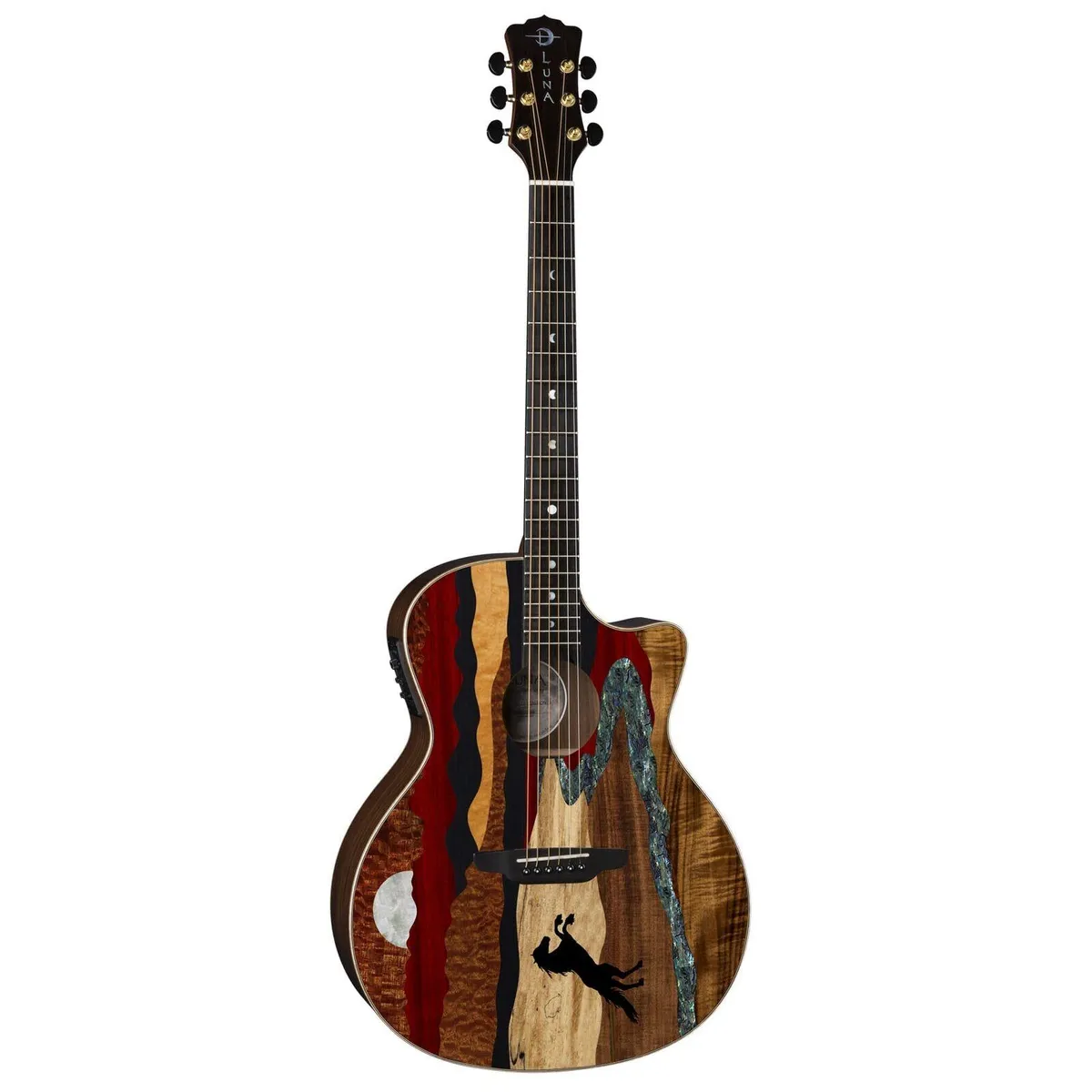Luna Vista Stallion Acoustic / Electric Guitar C/w Hardcase