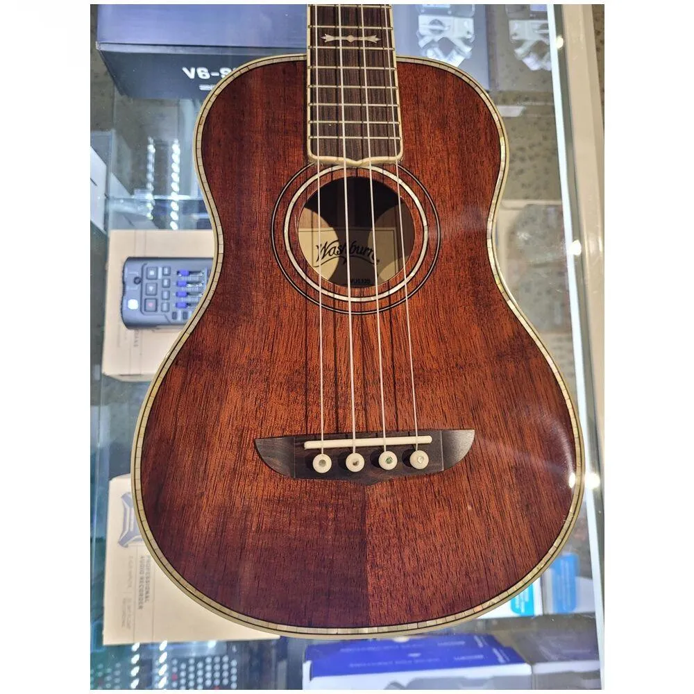 Washburn WU5320 Deluxe Concert Ukulele Koa Top Back and Sides Pearl Inlays