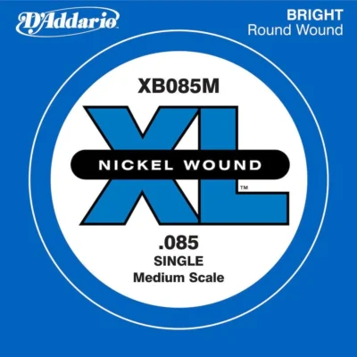 D'Addario XB085M Nickel Wound Bass Guitar Single String, Medium Scale, .085