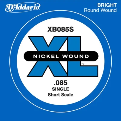 D'Addario XB085S Nickel Wound Bass Guitar Single String, Short Scale, .085