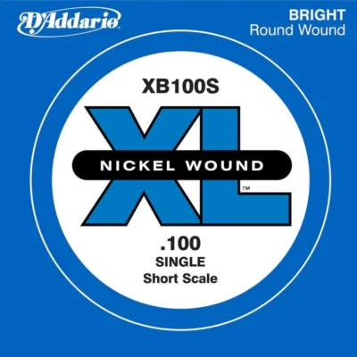 D'Addario XB0100S Nickel Wound Bass Guitar Single String, Short Scale, .100