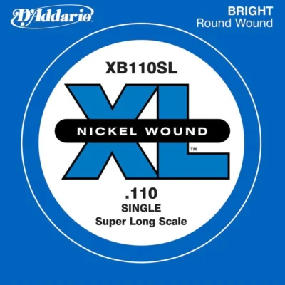 D'Addario XB110SL Nickel Wound Bass Guitar Single String, Super Long Scale, .110