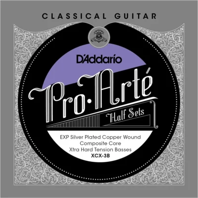 D'Addario XCX-3B Pro-Arte EXP Coated Classical Guitar Half Set, Bass set 3 Strings