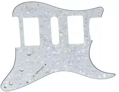 Big Bang Tone Electric Guitar Pickguard USA Std Strat HSH - White Pearl - 3 Ply