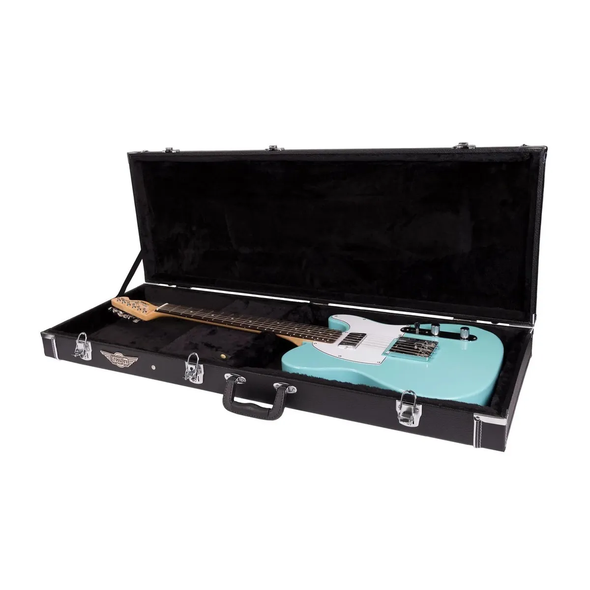 Crossfire Deluxe Rectangular P and J-Style Bass Guitar Hard Case (Paisley Black)