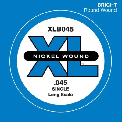 D'Addario XLB045 Nickel Wound Bass Guitar Single String, Long Scale .045