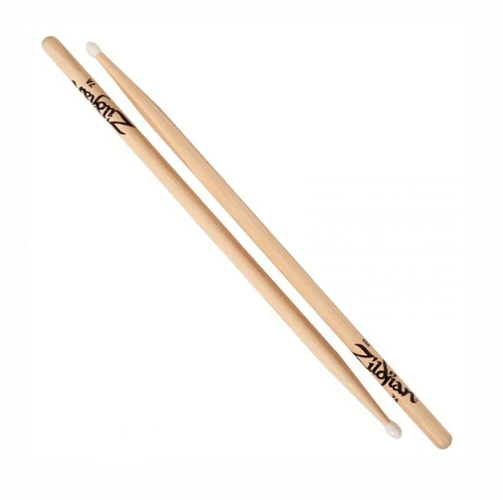 Zildjian Natural Hickory Drumsticks - 7AN - Nylon Tip - 1 Pair