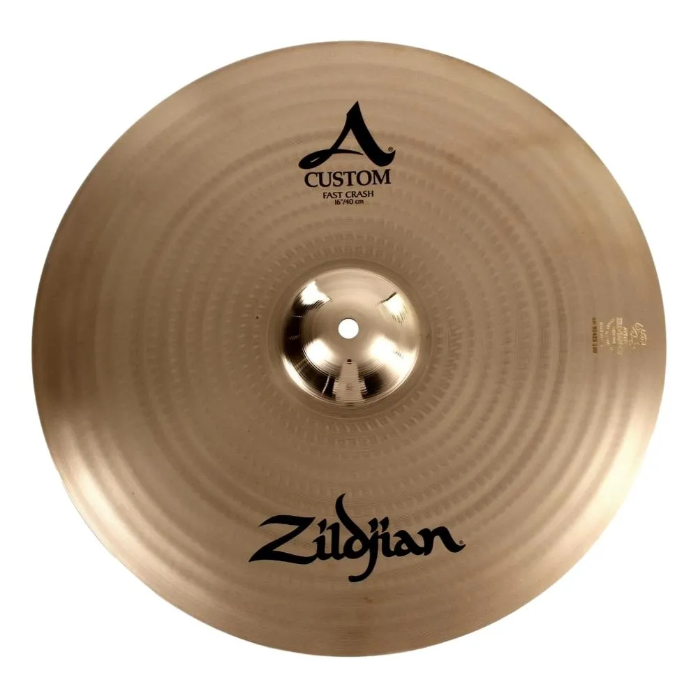 Zildjian A Custom Fast Crash Brilliant 16" Short Decay Bright Airy Cymbal