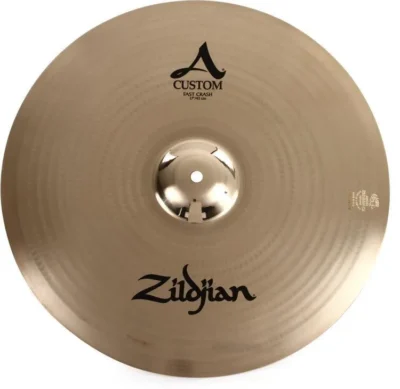 Zildjian A Custom Fast Crash Brilliant 17" Bright Airy Short Decay Cymbals