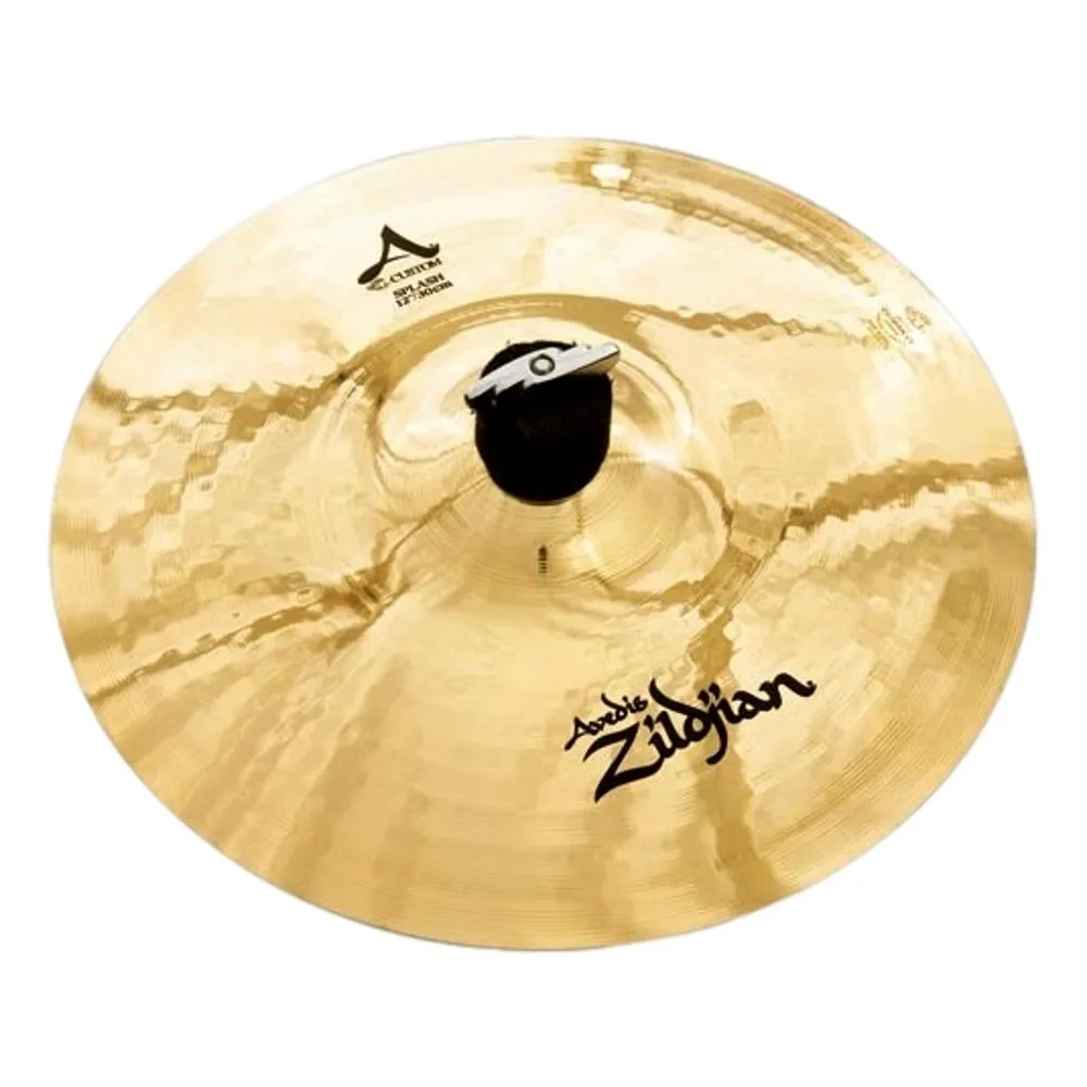 Zildjian A Custom Splash Brilliant 12" Fast Colorful Crash Short Sustain Cymbals