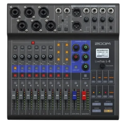 Zoom LiveTrak L-8 8-channel Digital Mixer / Recorder with 24-Bit/96kHz 12-Track Recorder, 4 Headphone Outputs