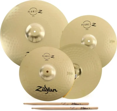 Zildjian Planet Z 4-piece Cymbal Set - 14", 16", 20" Plus 5A Sticks