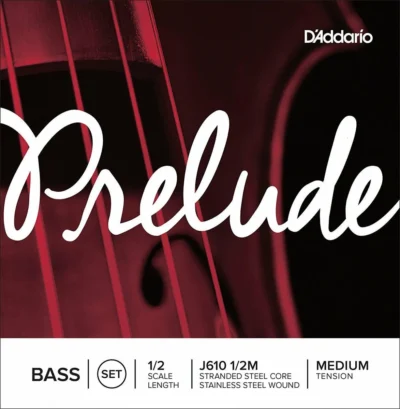 D'Addario Prelude Double Bass String Set, 1/2 Scale, Medium Tension J610