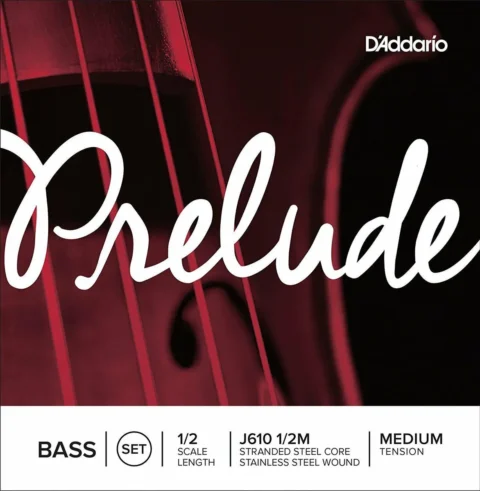 D'Addario Prelude Double Bass String Set, 1/2 Scale, Medium Tension J610