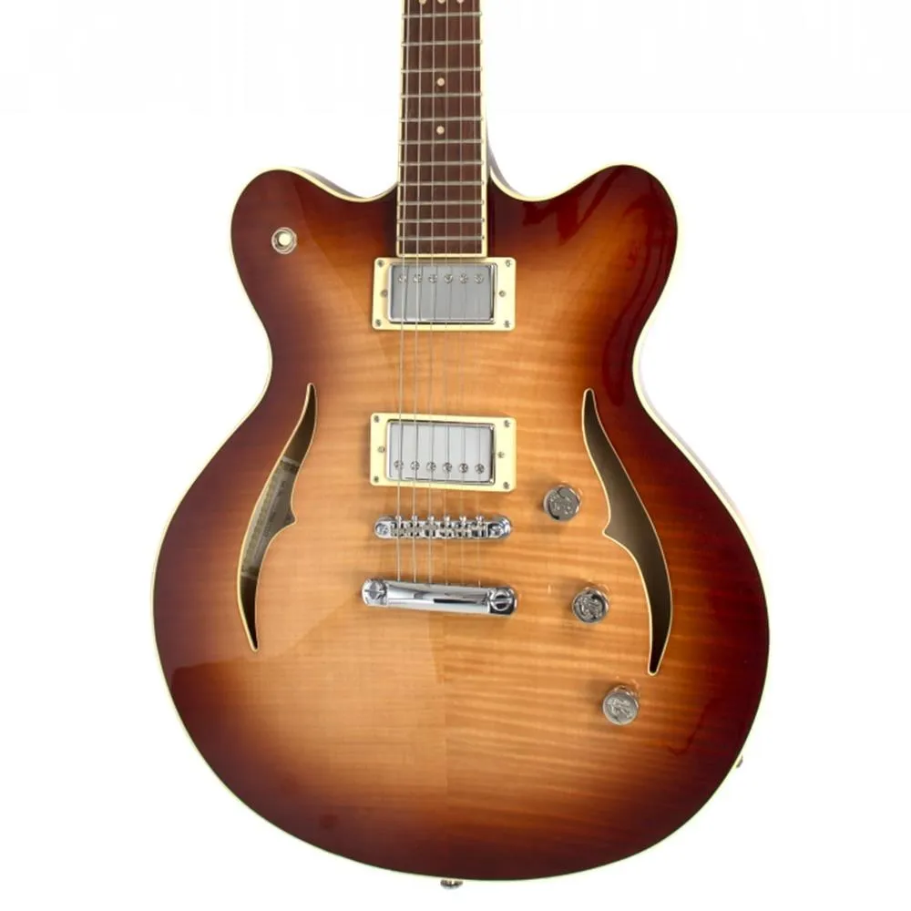 Hofner Verythin Special Edition Electric Guitar - Brunette Sunburst - Image 2
