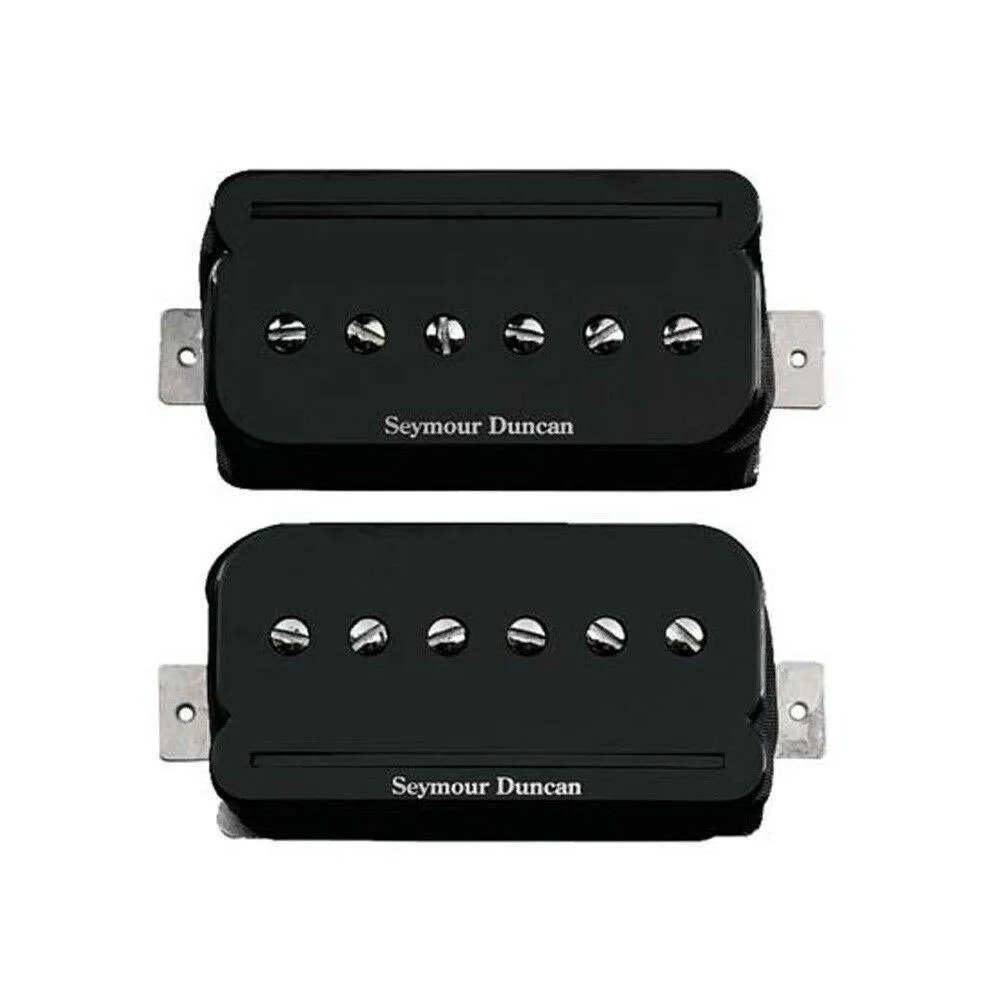 Seymour Duncan P-Rails Pickup Set LP with Triple Shot mounting rings Black - Image 2