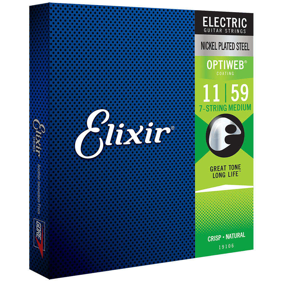 Elixir 19106 Optiweb Electric Guitar Strings - .011-.059 Medium 7-string - Image 2