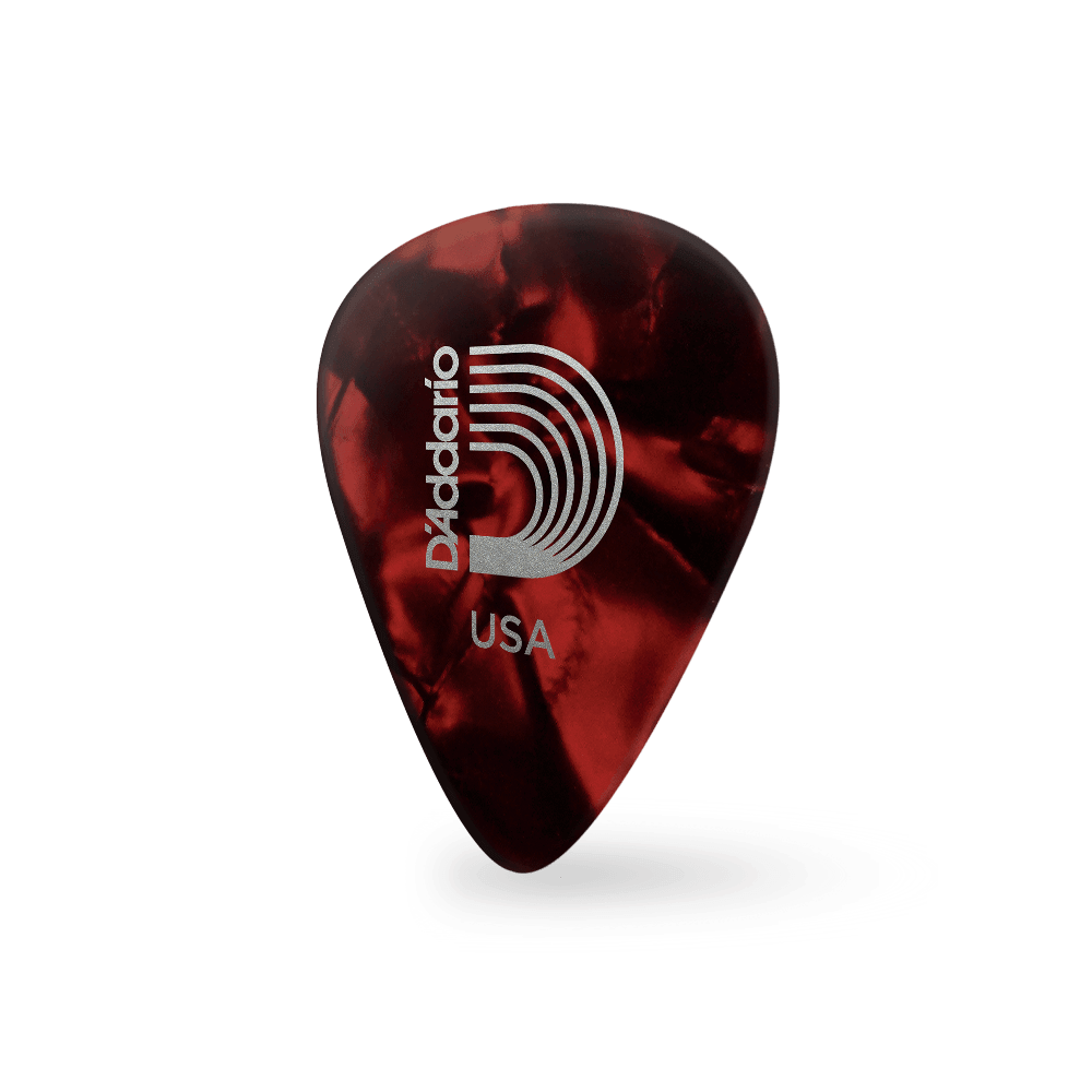 D'Addario Red Pearl Celluloid Guitar Picks, 10 pack, Extra Heavy - Image 2