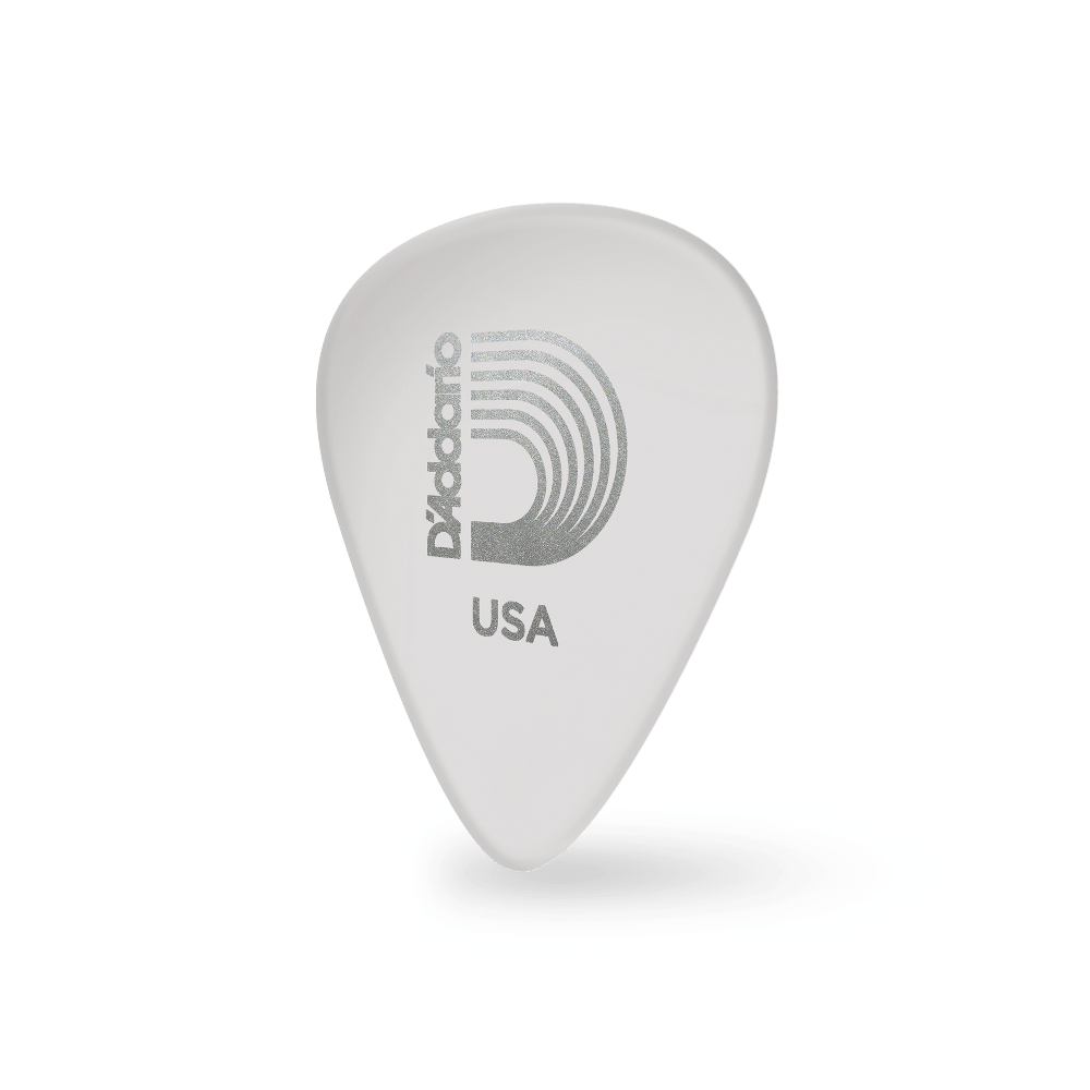 D'Addario White-Color Celluloid Guitar Picks, 10 pack, Medium - Image 2