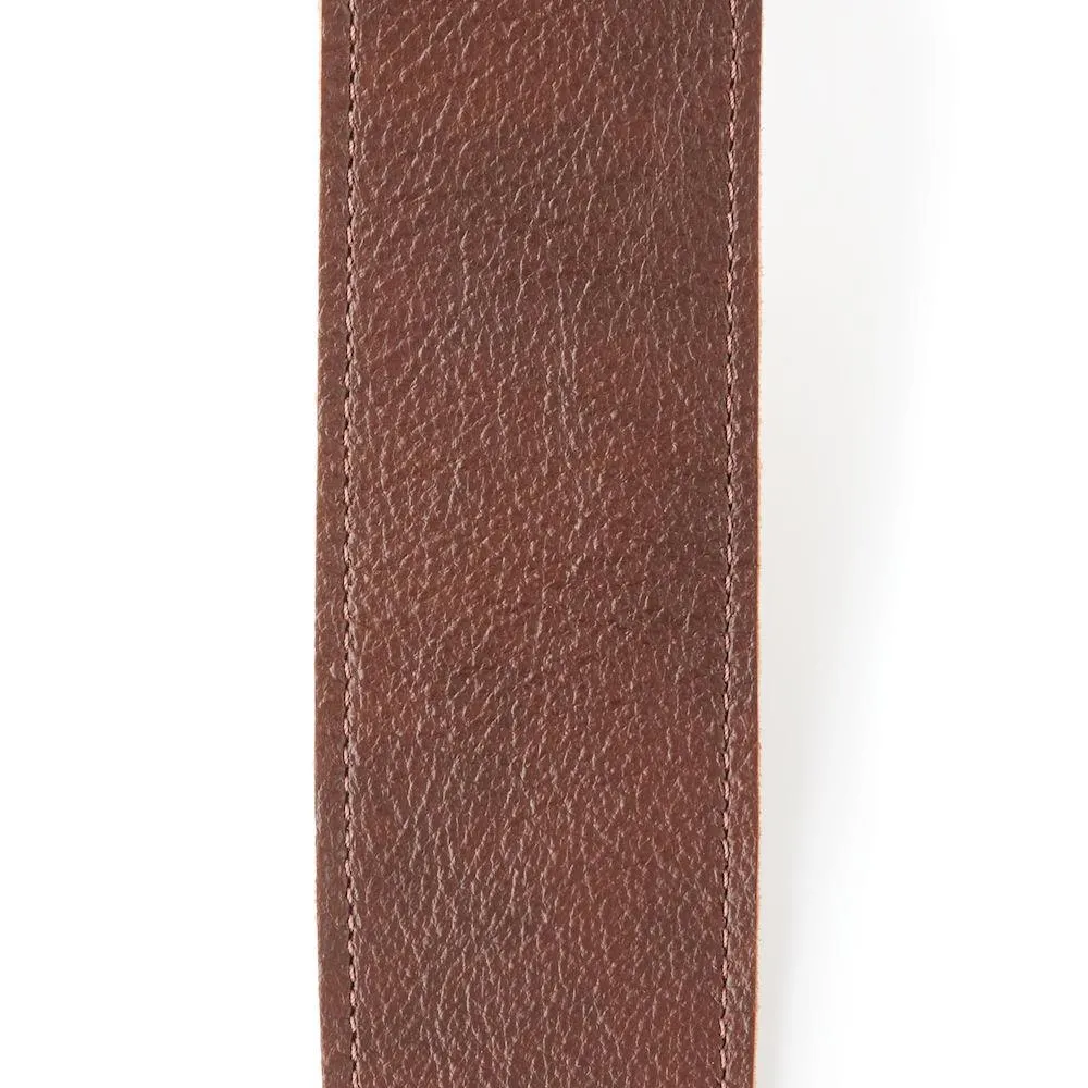 D'Addario Slim Garment Leather Guitar Strap, Brown - Image 2