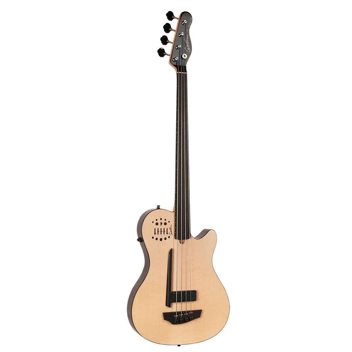 Godin A4 Bass ULTRA Natural SG Fretless EN SA Semi Acoustic Bass - Image 2