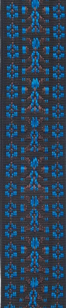 D'Addario Woven Guitar Strap, Hootenanny, Blue/Black - Image 2