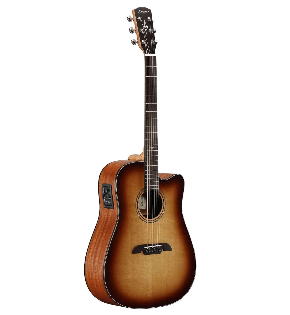 Alvarez AD6OCESHB Dreadnought Acoustic-Electric Guitar Shadow Burst Cutaway - Image 2