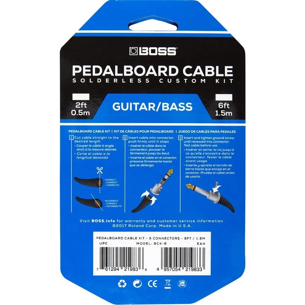 Boss BCK6 Premium Solderless Pedalboard Cable Kit (6-Piece) - Image 2