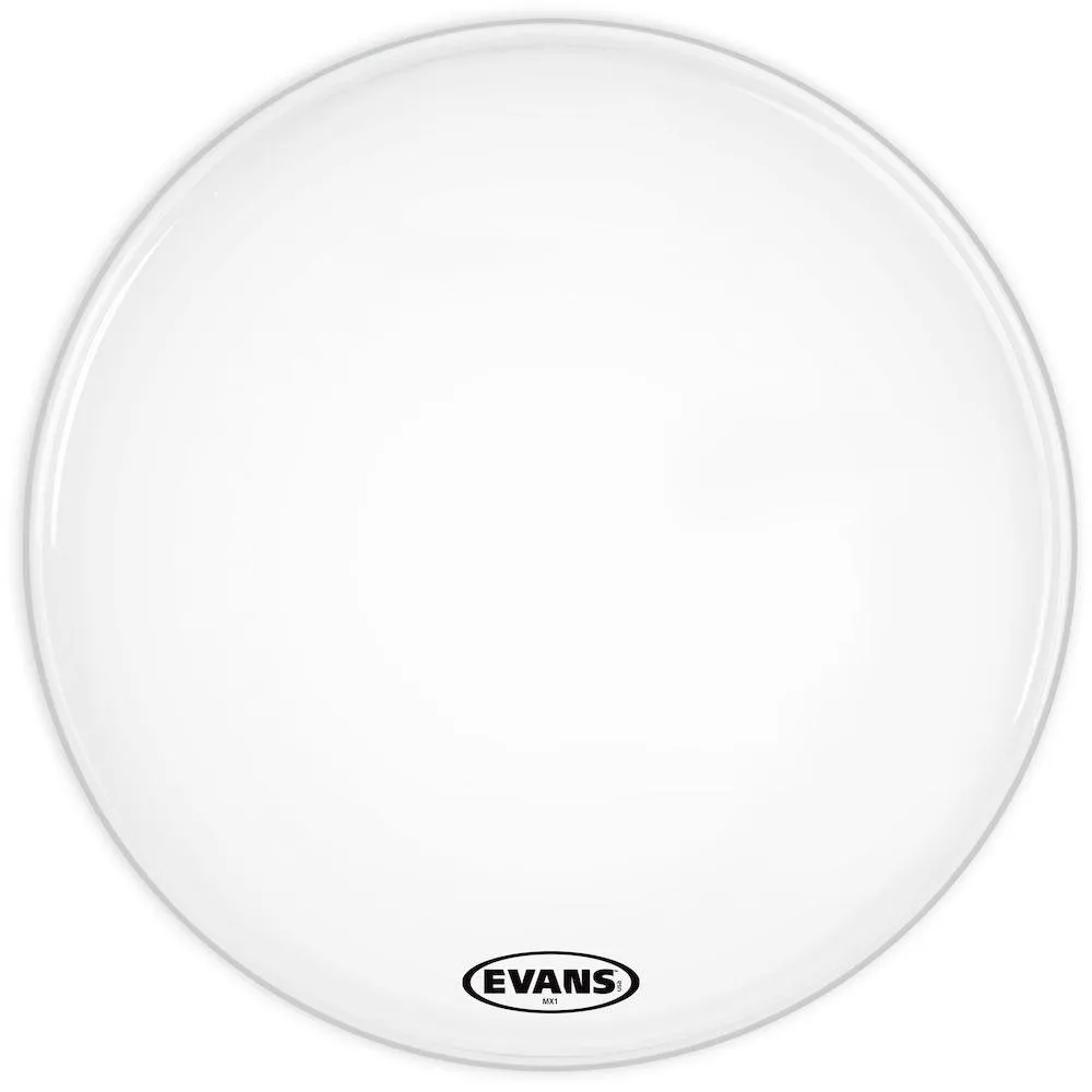 Evans MX1 White Marching Bass Drum Head, 32 Inch - Image 2
