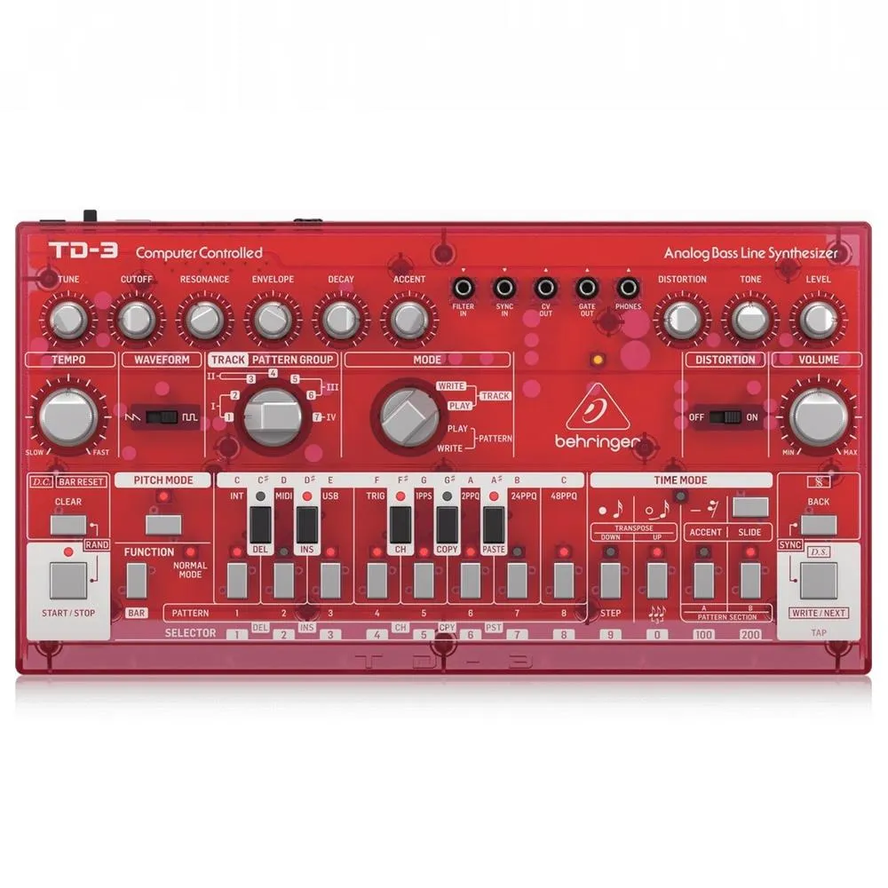 Behringer TD-3-SB Analog Bass Line Synthesizer - Strawberry - Image 2