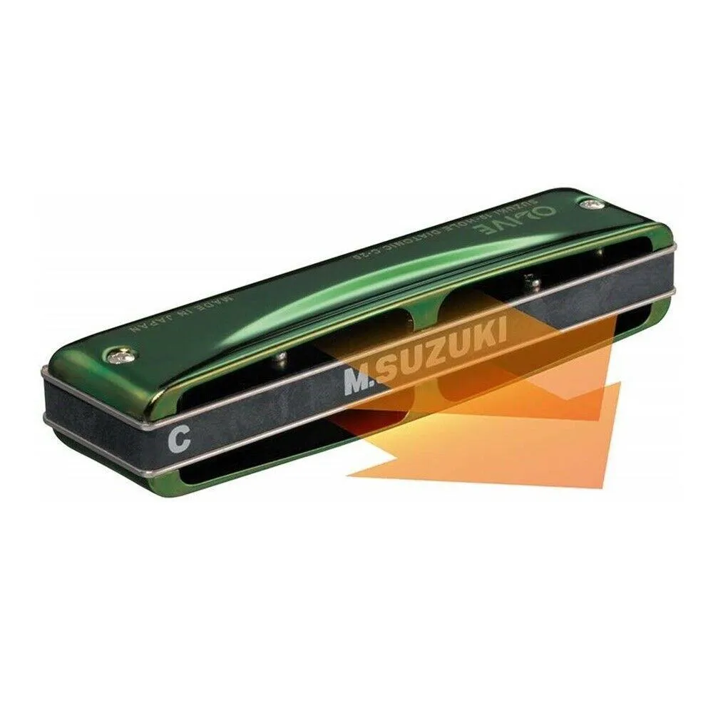 Suzuki Harmonica Olive C20 10 Hole Diatonic Harmonica - Key of B - Image 2