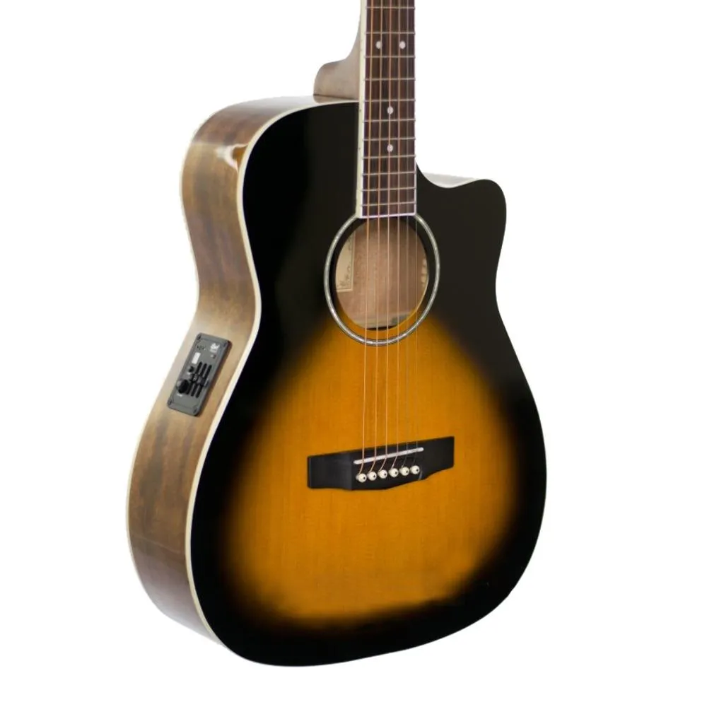 Cort AF520CE VS Cutaway Acoustic / Electric Guitar Vintage Sunburst C/w Pickup - Image 2