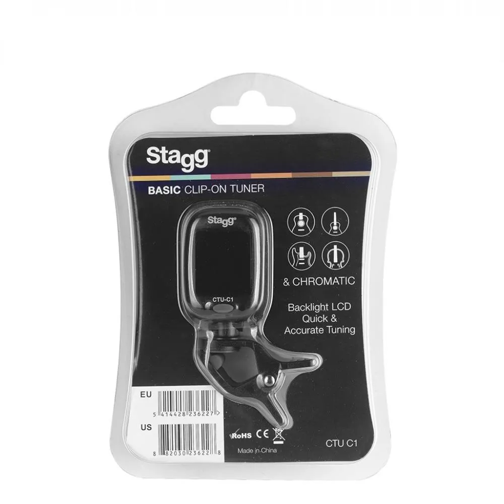Black automatic chromatic clip-on tuner - Ukulele / Guitar - Image 2