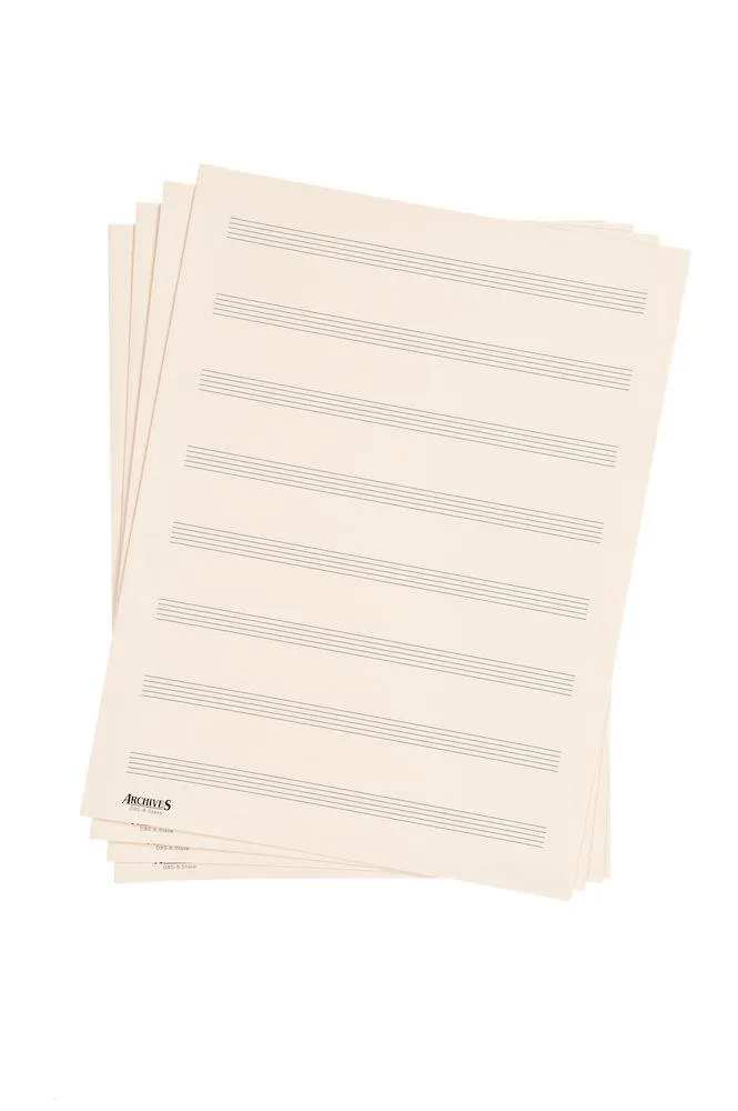 Archives Double-Folded Manuscript Paper Sheets, 8 stave, 24 Sheets - Image 2
