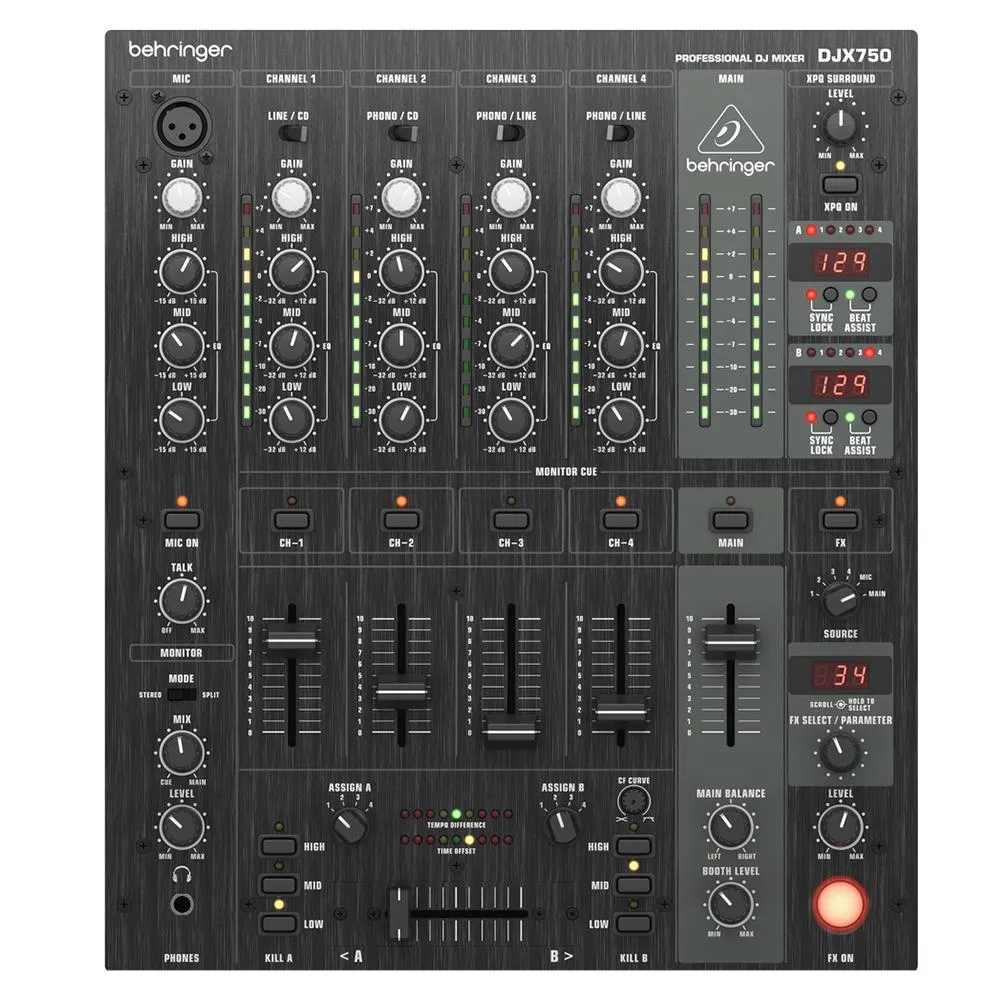 The Behringer Professional 5-Channel Digital DJX750 Pro DJ Mixer With Effects - Image 2