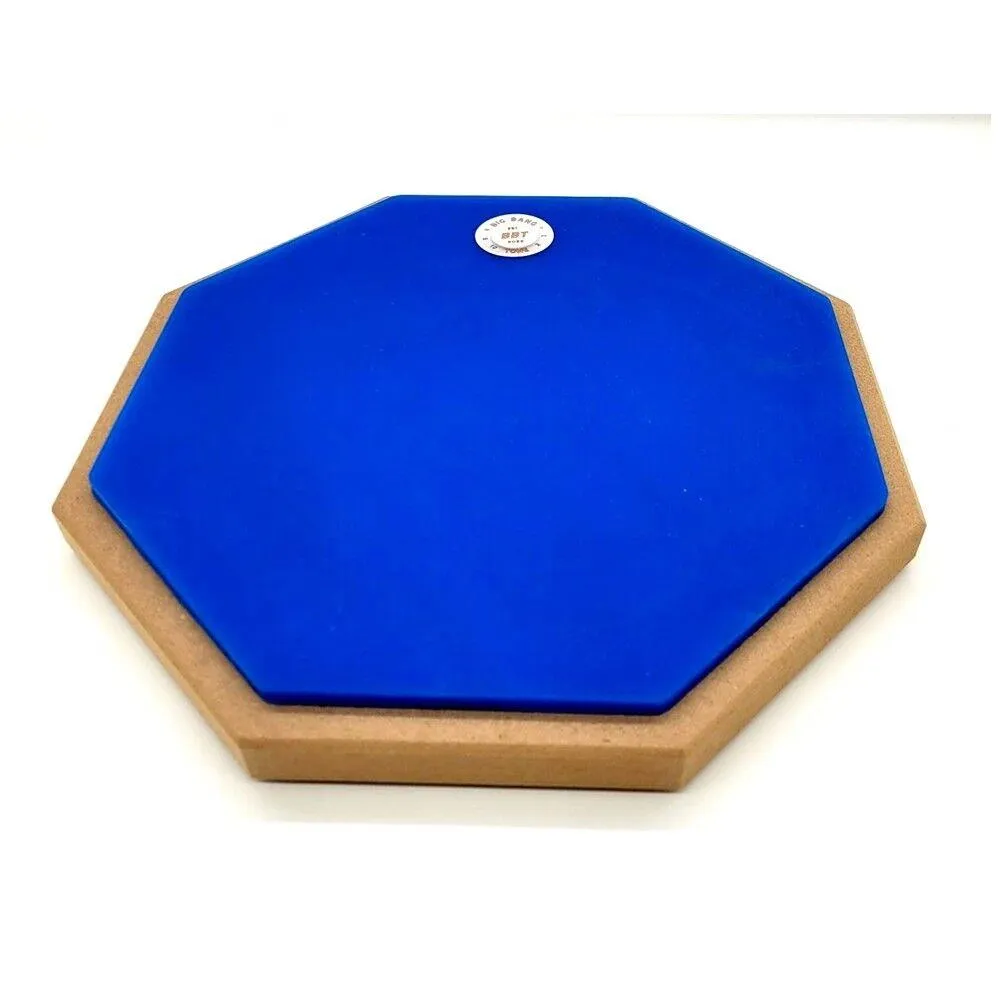 BBT 10" Drum Practice Pad Blue + Stand + Vic Firth Nova 5A Drumsticks - Image 2