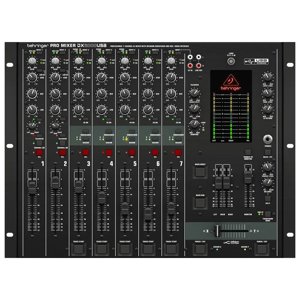 The Behringer Professional 7-Channel DX2000USB Pro DJ Mixer USB Audio Interface - Image 2