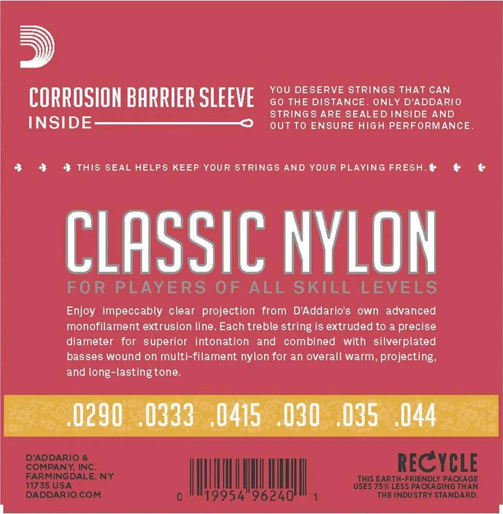 D'Addario EJ27N 3/4 Student Nylon Fractional Classical Guitar Strings, Normal Tension - Image 2