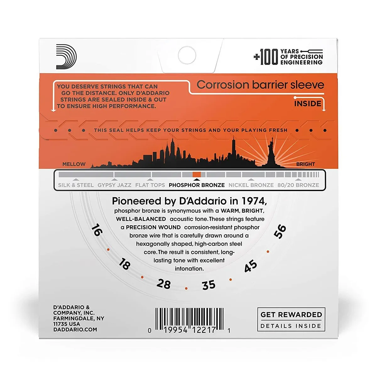 D'Addario EJ42 Phosphor Bronze Resophonic / Resonator Guitar Strings 16 - 56 - Image 2