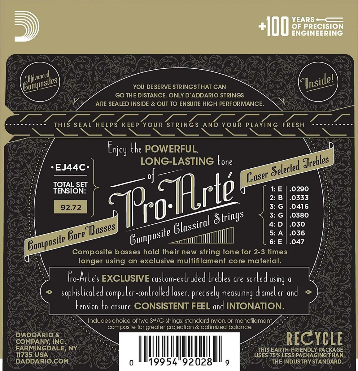D'Addario EJ44C Pro-Arte Composite Classical Guitar Strings, Extra-Hard Tension - Image 2