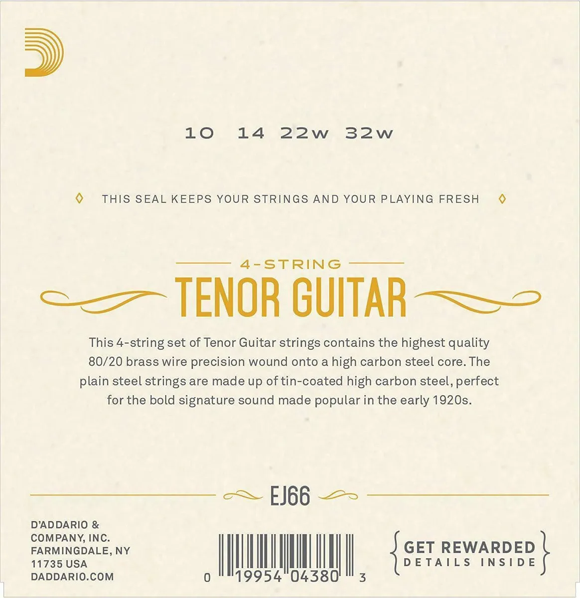 D'Addario EJ66 Tenor Guitar Strings Set - J66 - 80/20 Bronze - Image 2