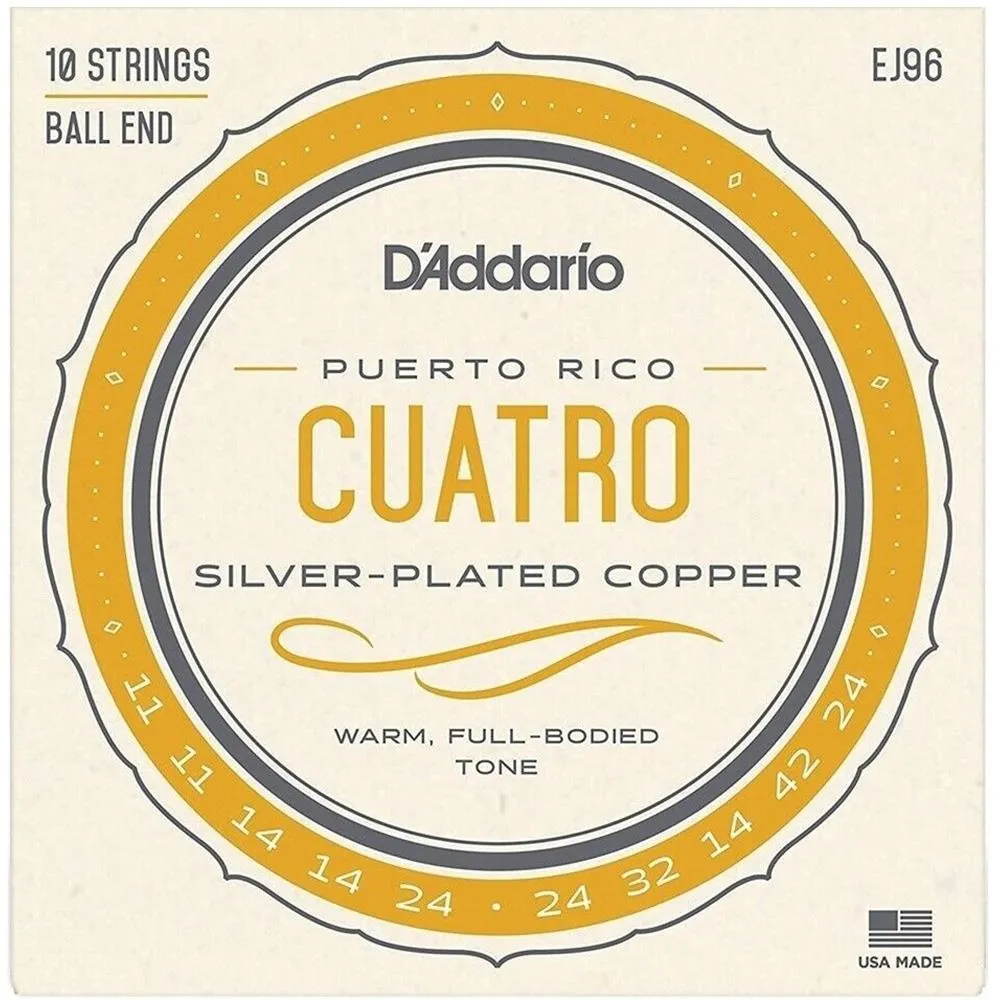 D'Addario EJ96 Cuatro-Puerto Rico Strings Silverwound 10-String - b4 SETS - Image 2