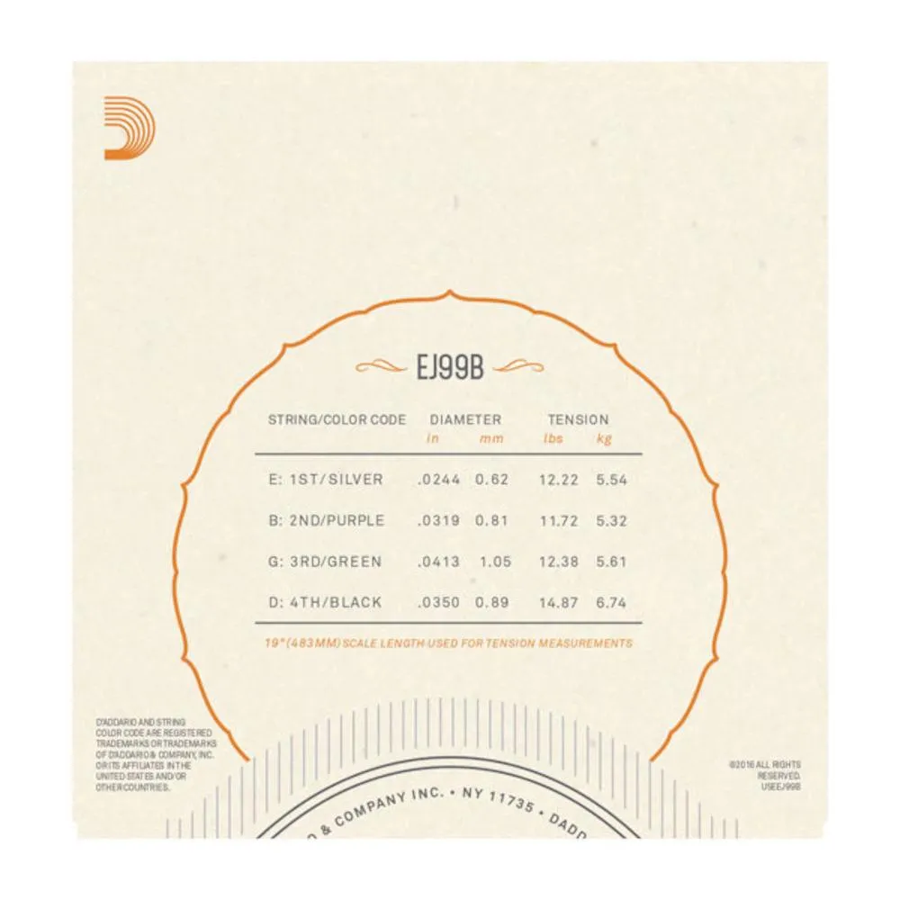 D'Addario EJ99B Pro-ArtǸ Carbon Ukulele Strings, Baritone - Image 2