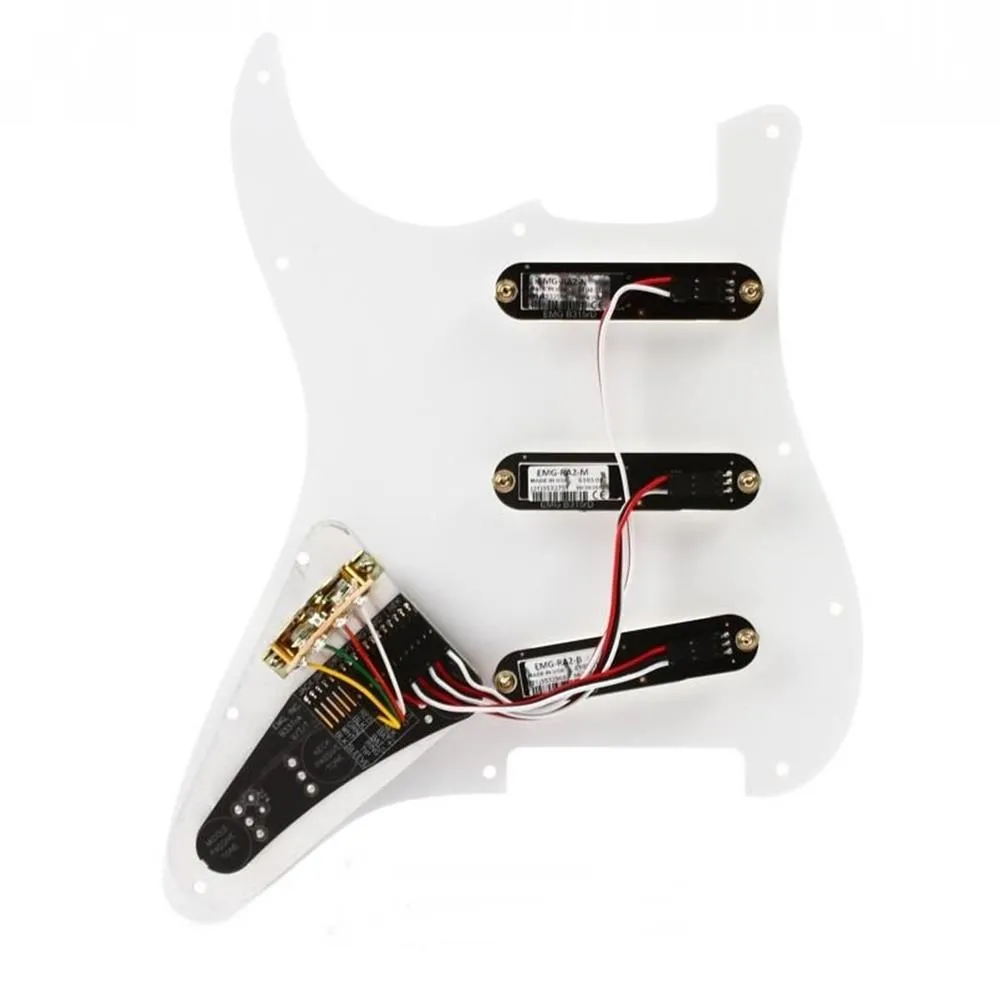 EMG RA-2 Pro Retro Active Strat Style Pre-wired Pickguard S/S/S - White - Image 2