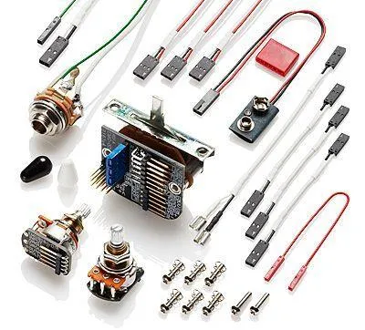 EMG SAX Active 3 Single Coil Strat Guitar Pickup with Pots and Wiring Set Black - Image 2