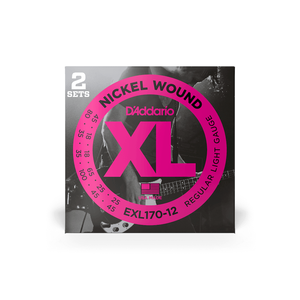 D'Addario EXL170-12 Nickel Wound Bass Guitar Strings, Light, 18-45 - Image 2