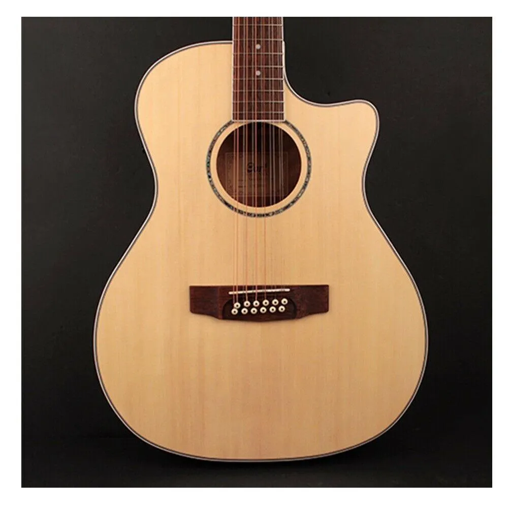 Cort GA-MEDX 12 string Grand Regal Acoustic / Electric Guitar Open Pore Cutaway - Image 2