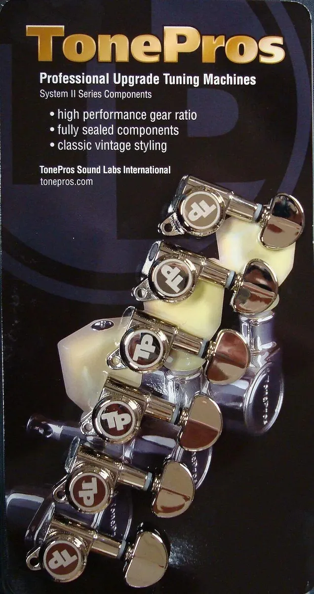 GKL60K-N TonePros Locking Tuning Machines 6 In-Line, Nickel - Image 2