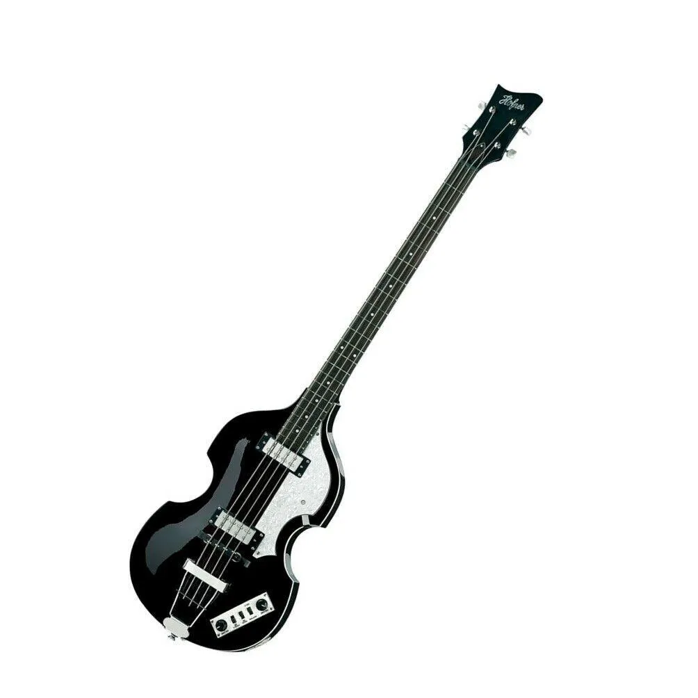 Hofner Ignition Beatle Violin Bass - Black Hollowbody Electric Bass c/ Case - Image 2