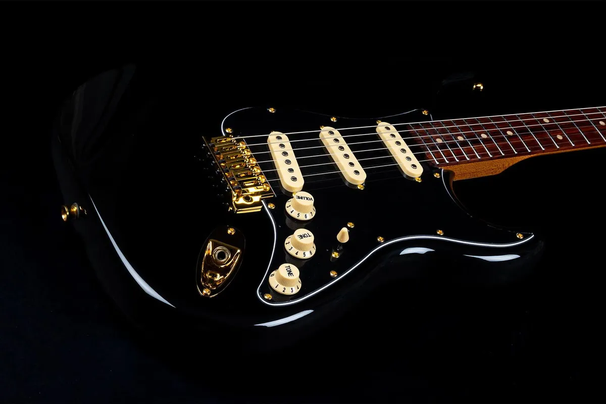 JET JS-380-BK-G Electric Guitar - Black with Gold Hardware - Image 2